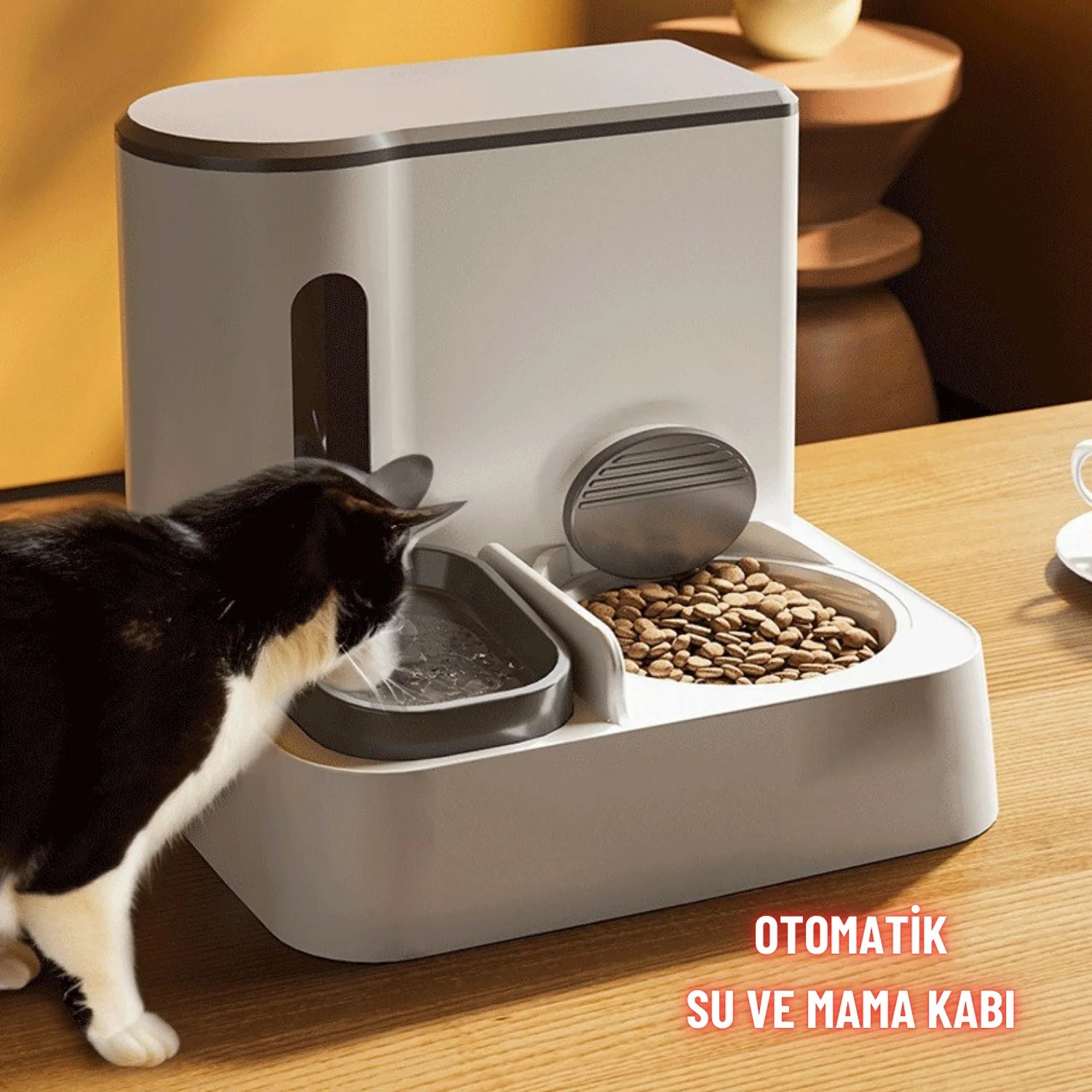 Kedi Köpek Mama Ve Su Kabı Paslanmaz Çelik Kase Otomatik Su Denge Akıcı Mama Besleme Kolay Temizlik - görsel 2