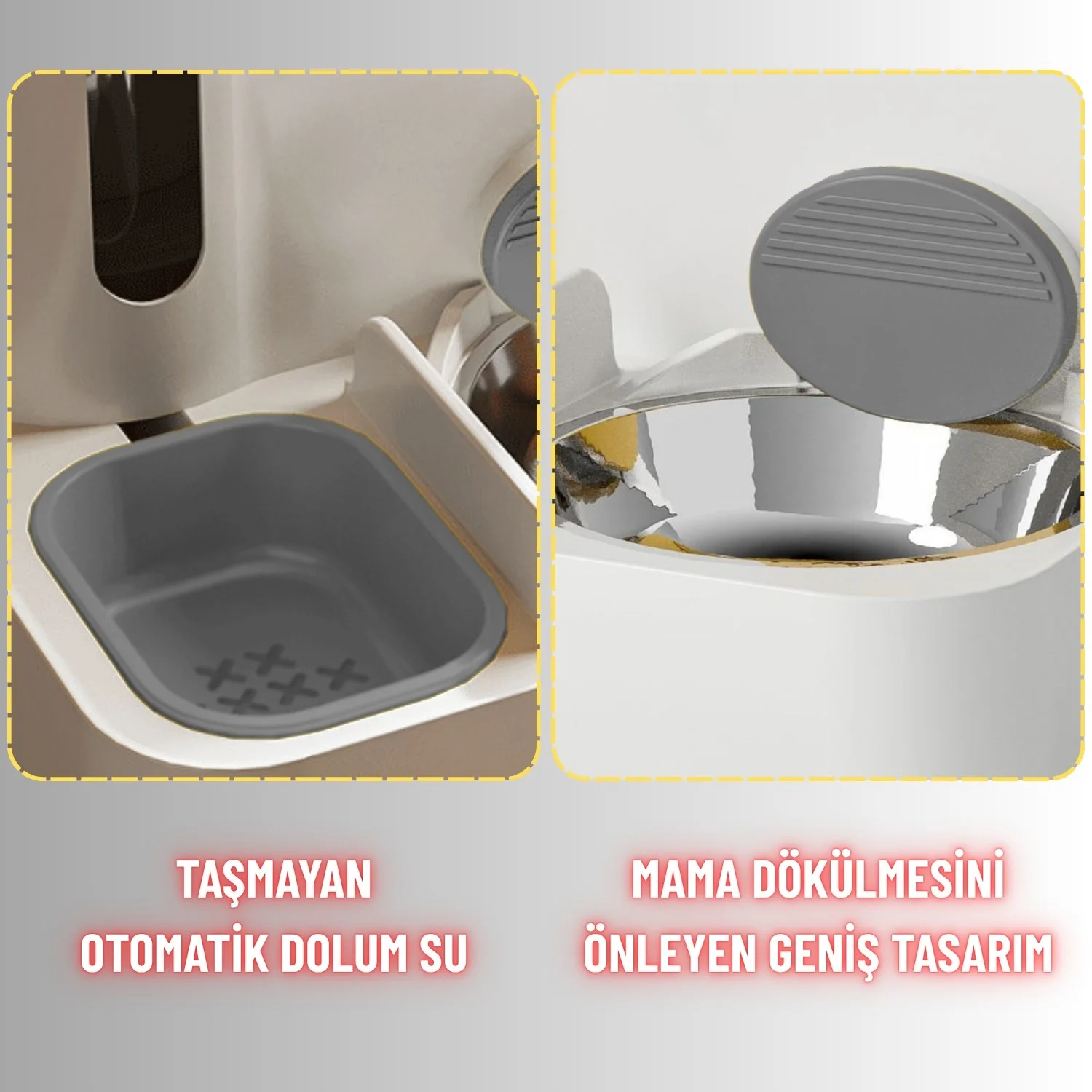 Kedi Köpek Mama Ve Su Kabı Paslanmaz Çelik Kase Otomatik Su Denge Akıcı Mama Besleme Kolay Temizlik - görsel 7