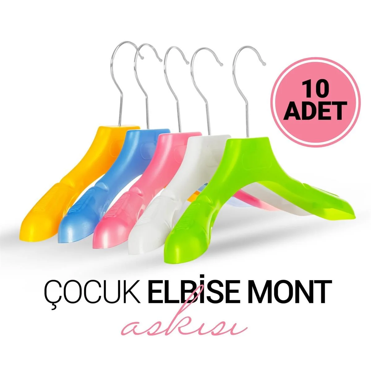 Çocuk Elbise Mont Askısı 10 ADET Karışık Renkli