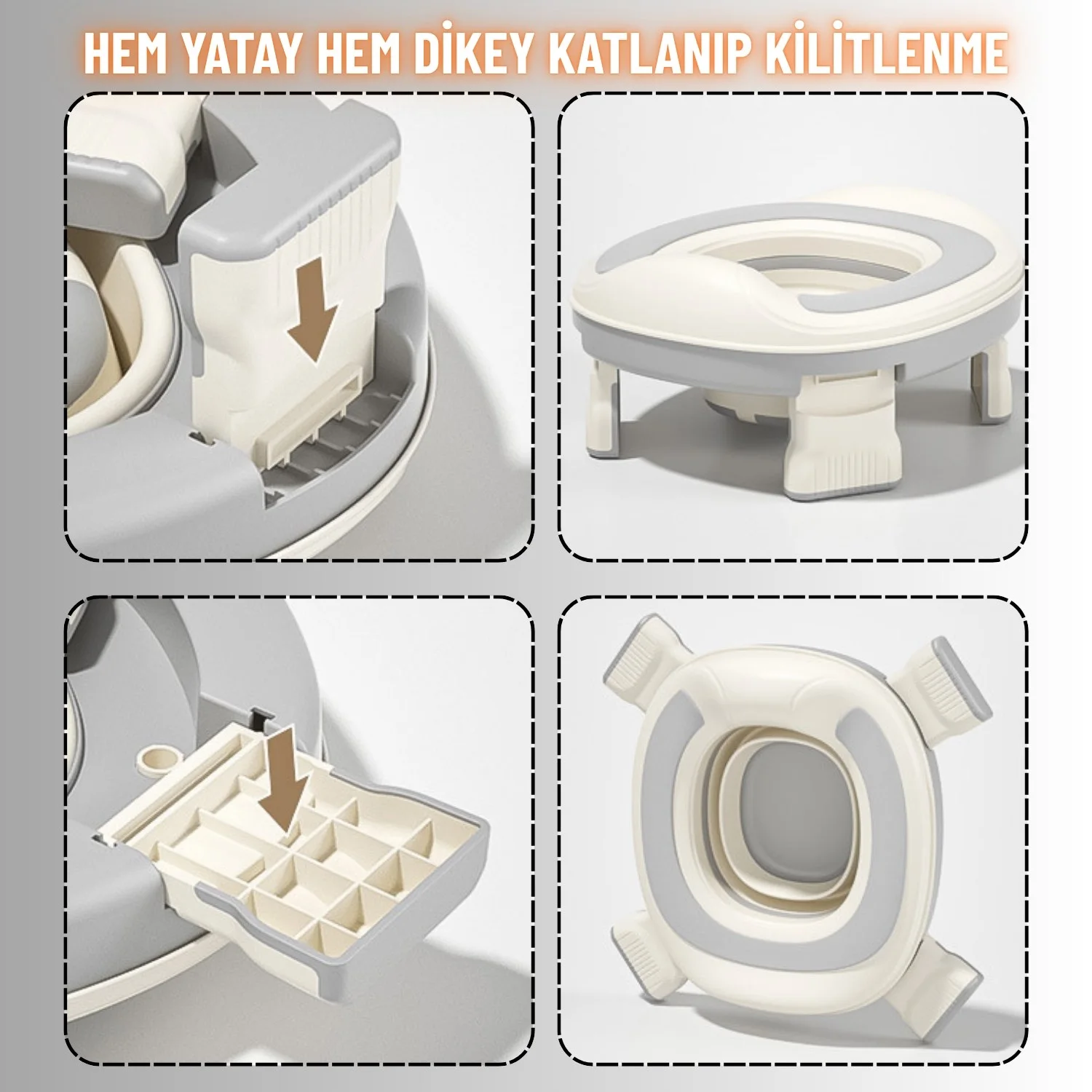 Taşınabilir Lazımlık Çocuk Katlanır Klozet Adaptörü Seyahat Kamp Çocuk Araba Portatif Lazımlık - görsel 4