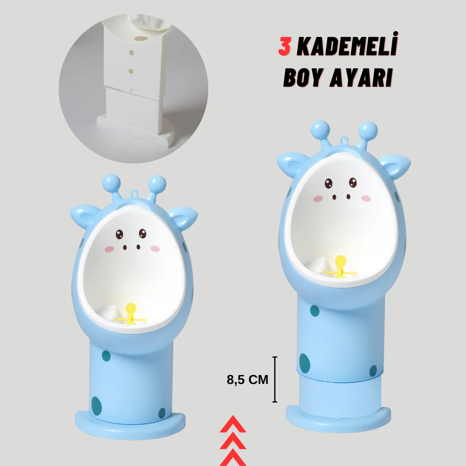 Erkek Çocuk 1-6 Yaş Tuvalet Eğitimi Eğlenceli Duvar Askılı Pisuvar Mavi - görsel 5