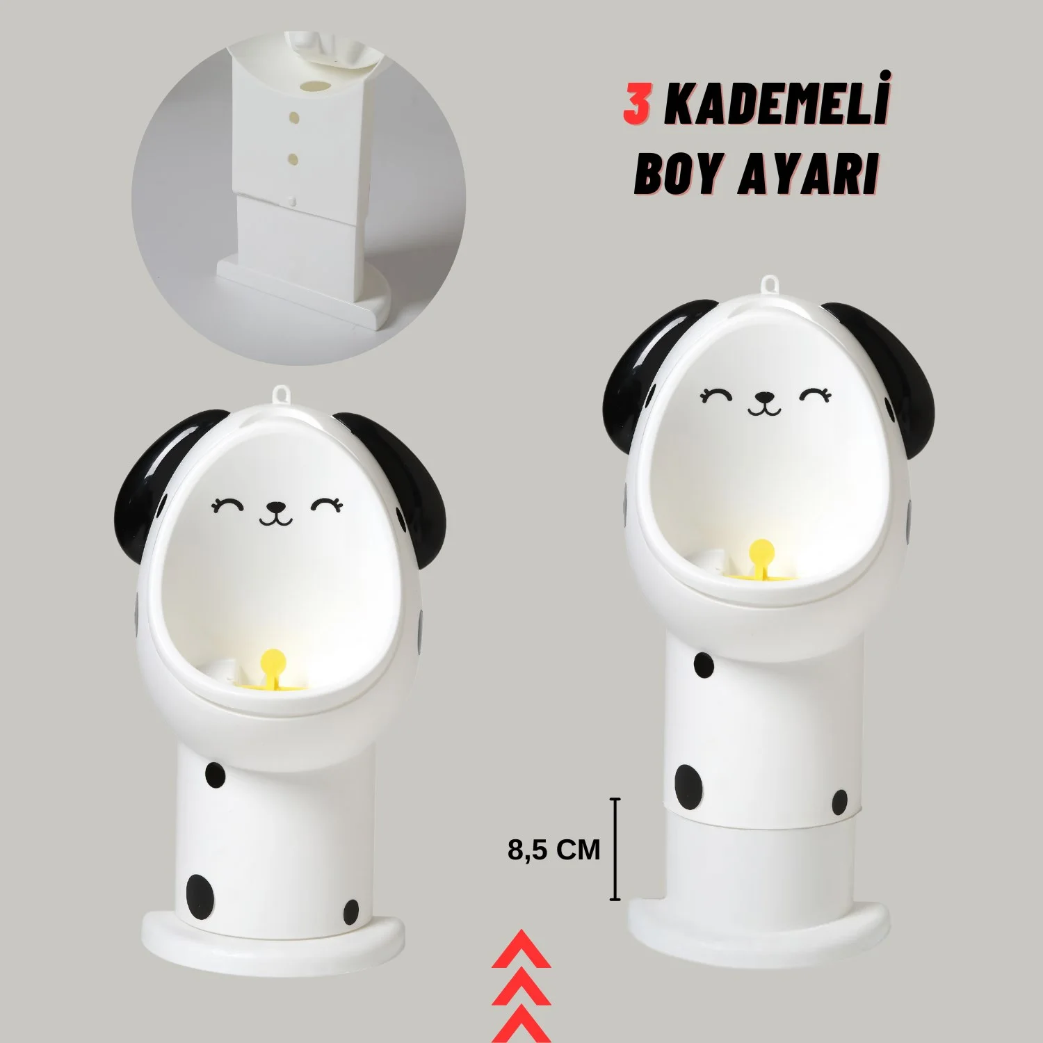 Erkek Çocuk 1-6 Yaş Tuvalet Eğitimi Eğlenceli Duvar Askılı Pisuvar Siyah - görsel 5