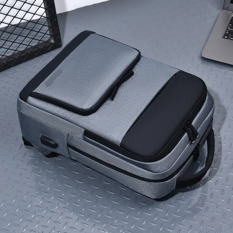 Laptop Notebook Sırt Çantası Usb Şarj Girişli iş Seyahati Günlük Yaşam ve Okul Yeni Nesil Çanta GRİ - görsel 5