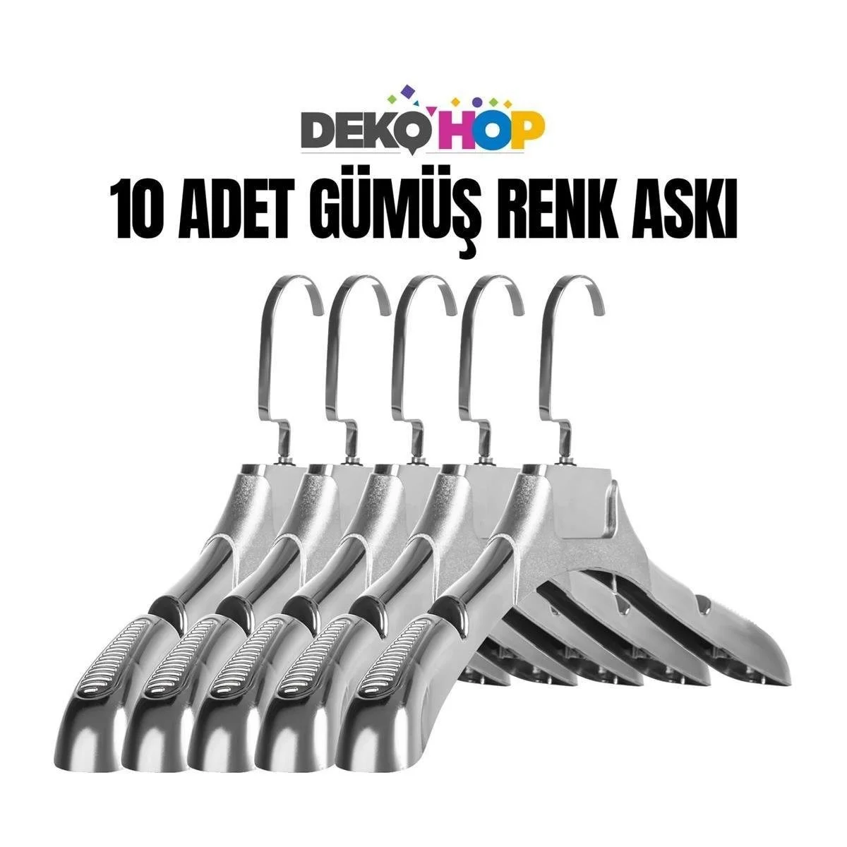 Bayan Ceket Gömlek Askısı GÜMÜŞ Renk 10 ADET 38 Cm Genişlik