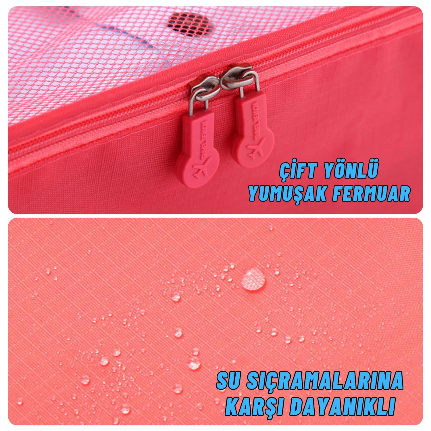 Valiz Seyahat Çanta Düzenleyici 6 Parça Seyahat Bavul Düzenleyici Organizer Set - görsel 7