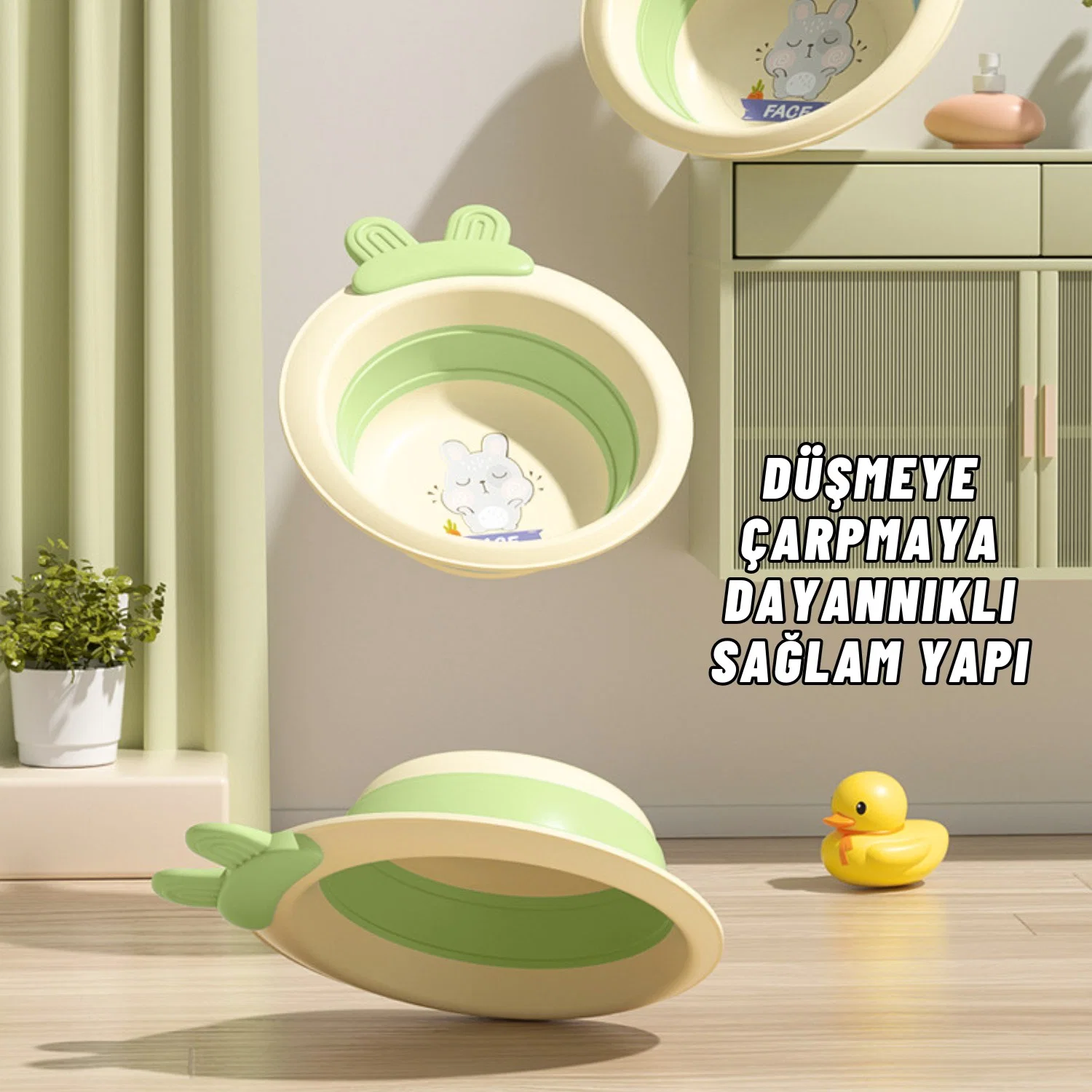 Katlabilir Yenidoğan Bebek ve Çocuk Banyo Yıkama Kovası - görsel 2