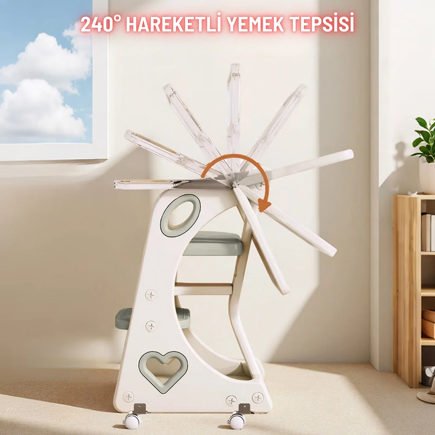 Bebek Mama Sandalyesi Eğitici Çocuk Gelişim Sandalyesi ve Mutfak Merdiven ve Öğrenme Kulesi - görsel 4