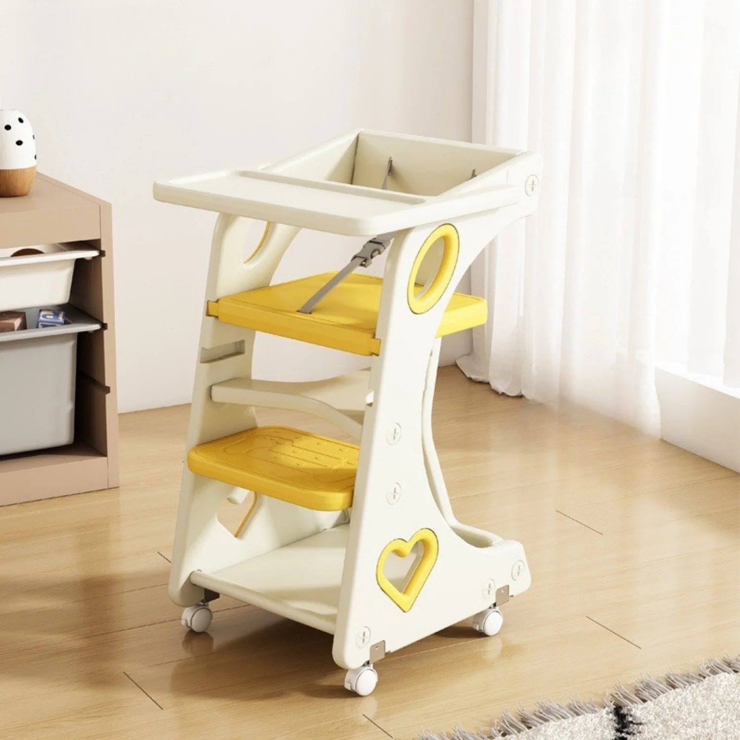 Bebek Mama Sandalyesi Eğitici Çocuk Gelişim Sandalyesi ve Mutfak Merdiven ve Öğrenme Kulesi