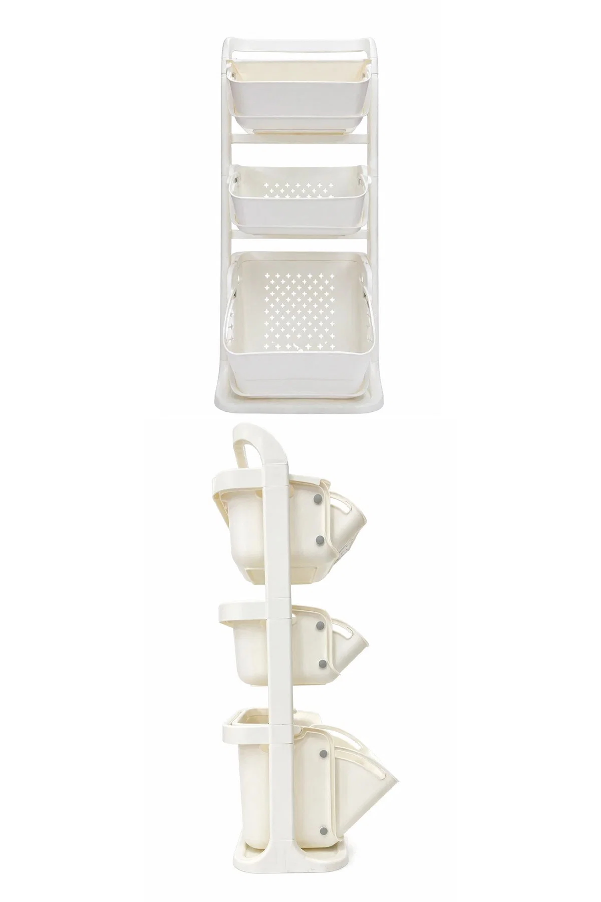 Banyo Mutfak Çocuk Odası Düzenleme Raf Çok Amaçlı Tekerlekli Modüler Organizer Sepet - görsel 4