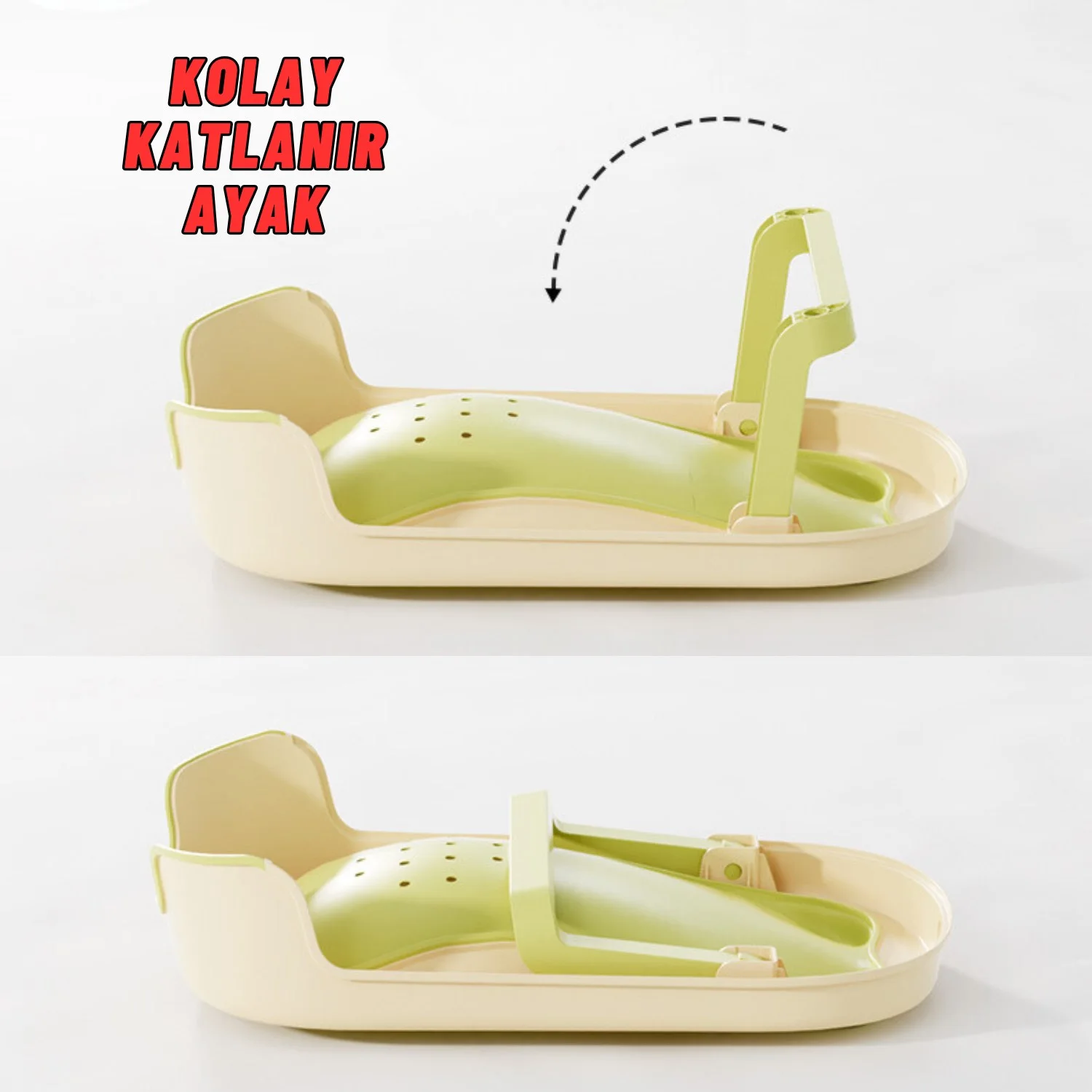 Katlanabilir Silikon Bebek Besleme ve Yıkama Banyo Oturağı Alt Değiştirme Sehpası Yeşil - görsel 6